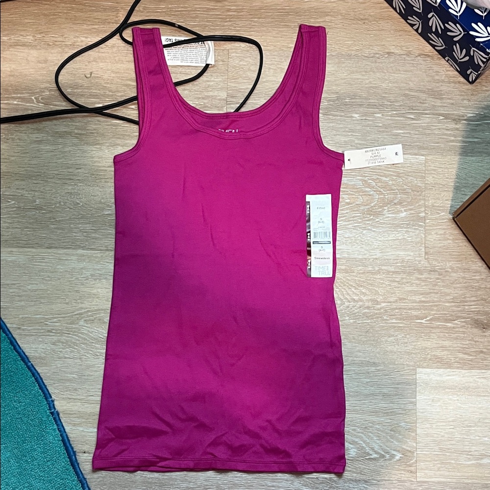 Time and Tru Fuchsia Tank Top